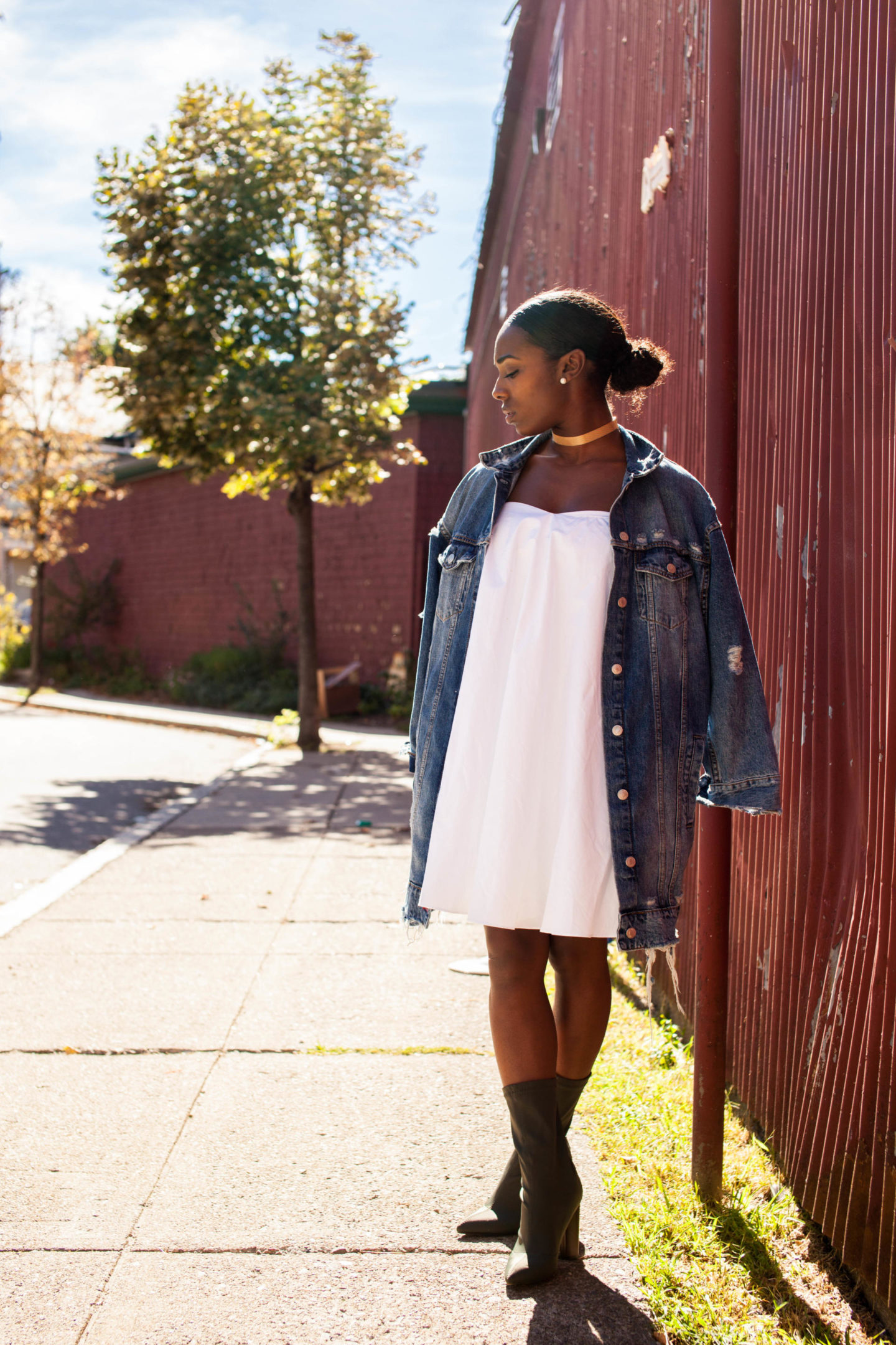 White After Labor Day / Zara Over Sized Denim Jacket 