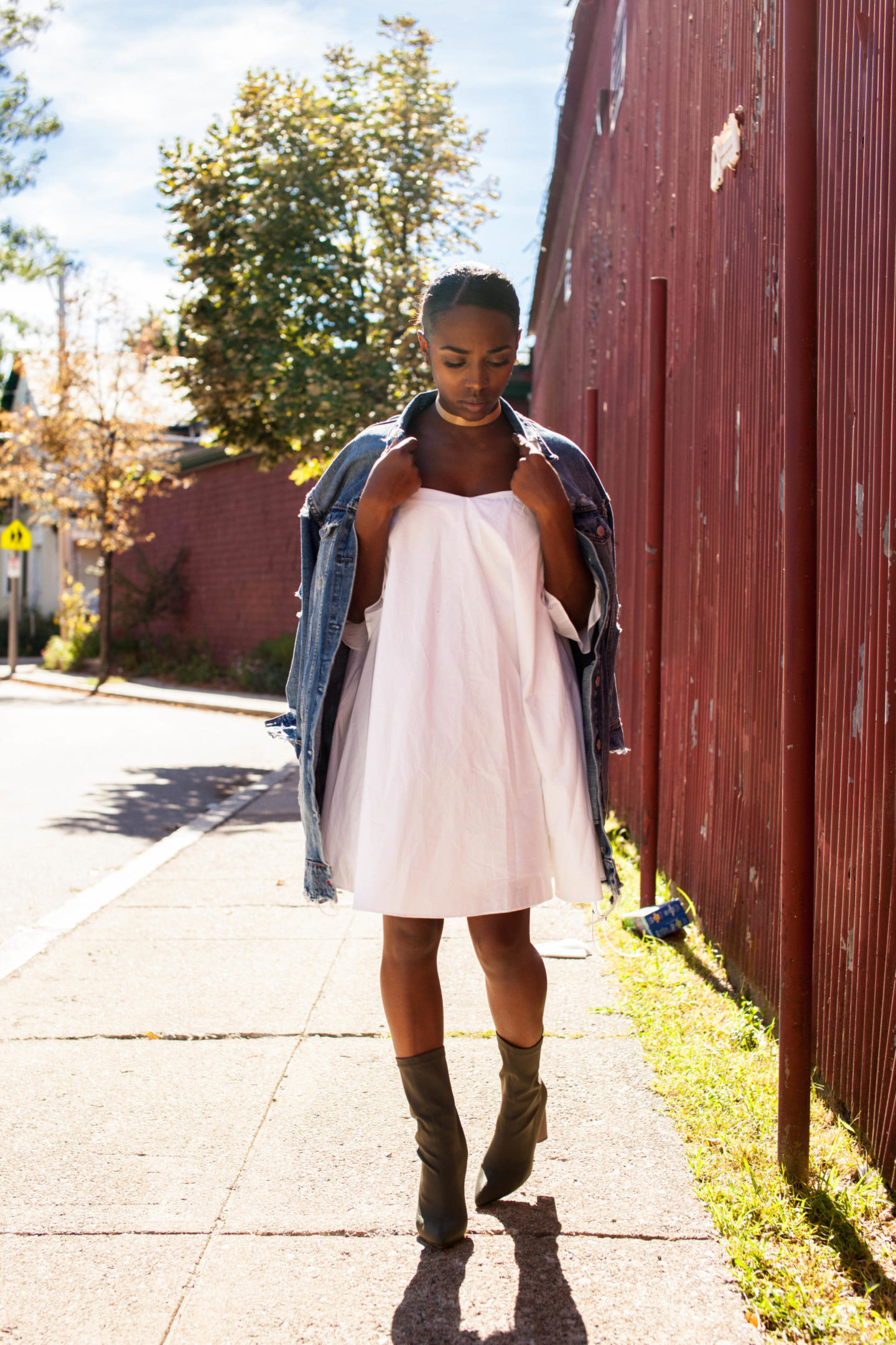 White After Labor Day / Zara Over Sized Denim Jacket 