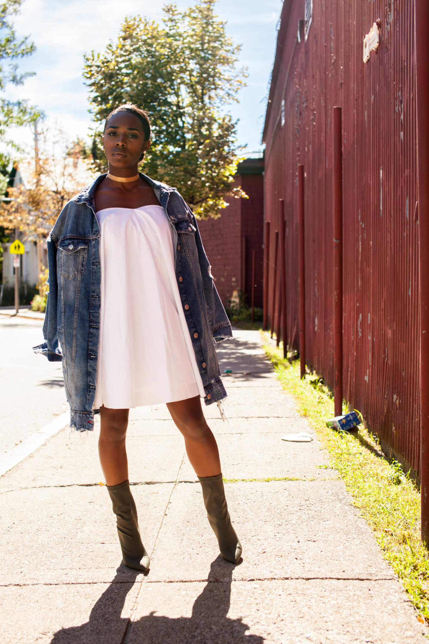 White After Labor Day / Zara Over Sized Denim Jacket 