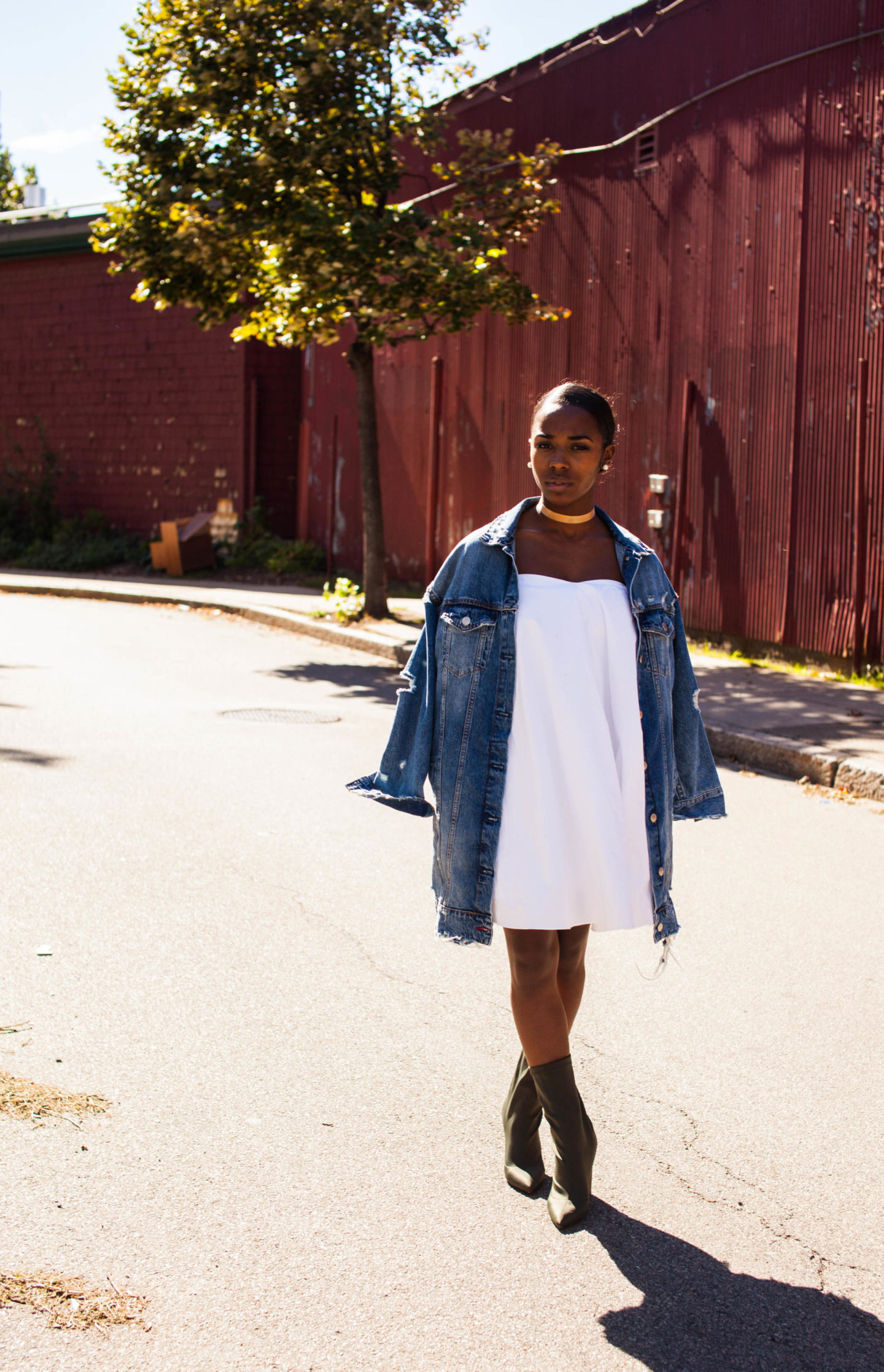 White After Labor Day / Zara Over Sized Denim Jacket 