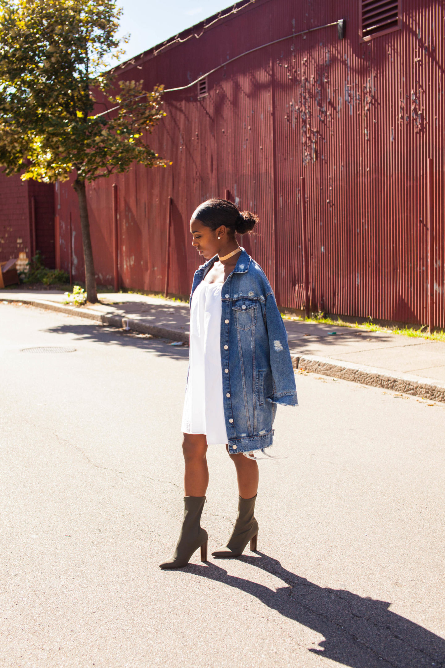 White After Labor Day / Zara Over Sized Denim Jacket 