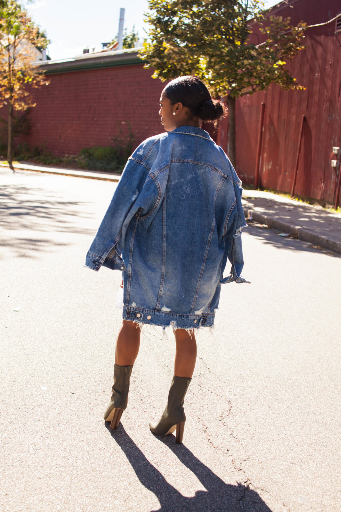 White After Labor Day / Zara Over Sized Denim Jacket 